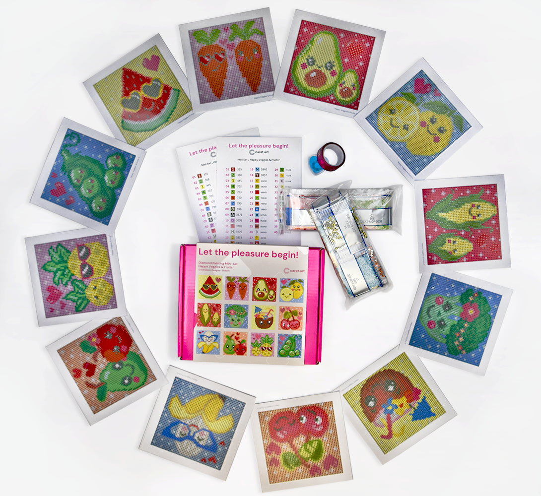 Diamond Painting - cearat.com Design - Mini Set Happy Veggies & Fruits