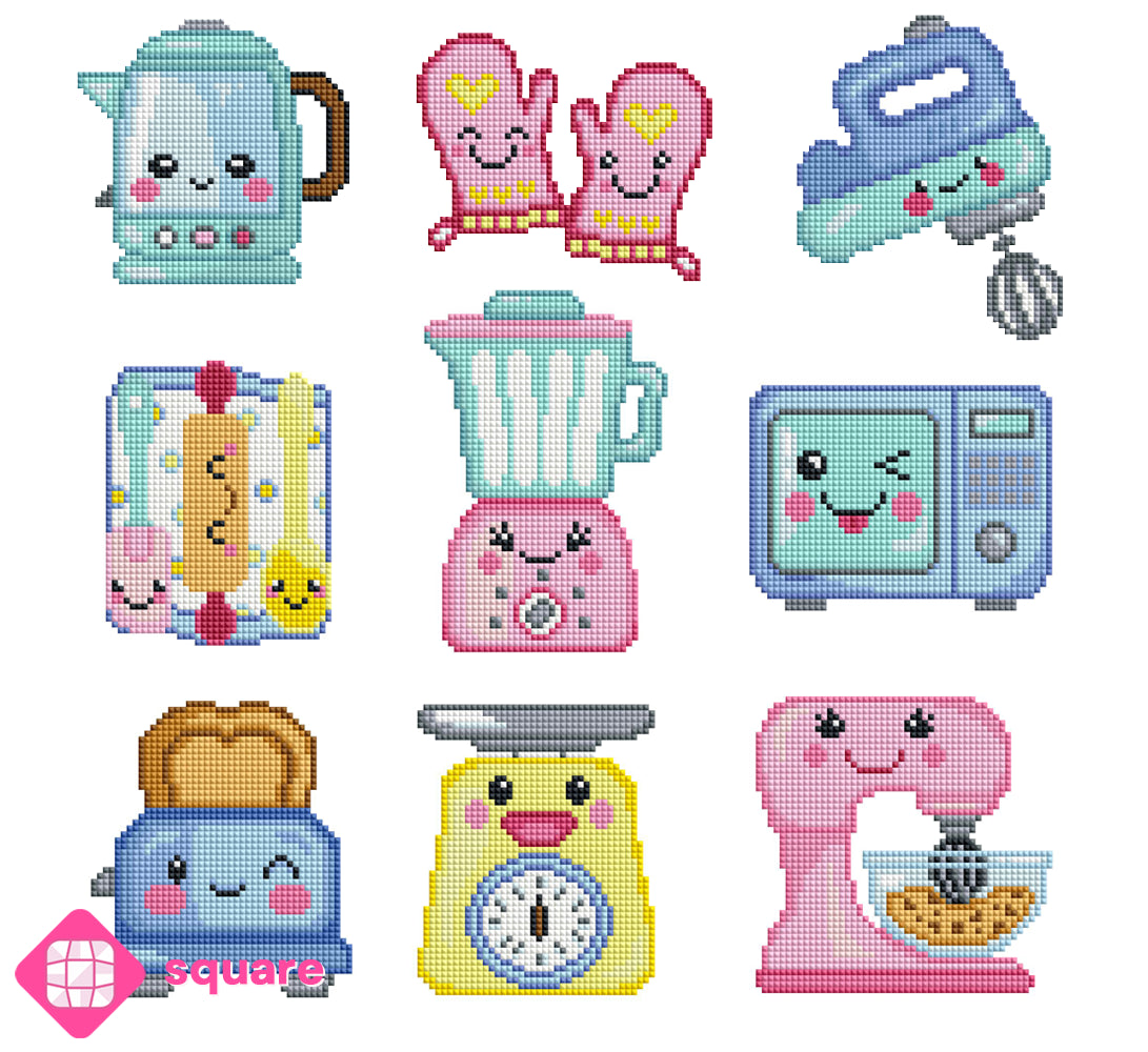 Diamond Painting - cearat.com Design - Sticker Set Kitchen Cuties
