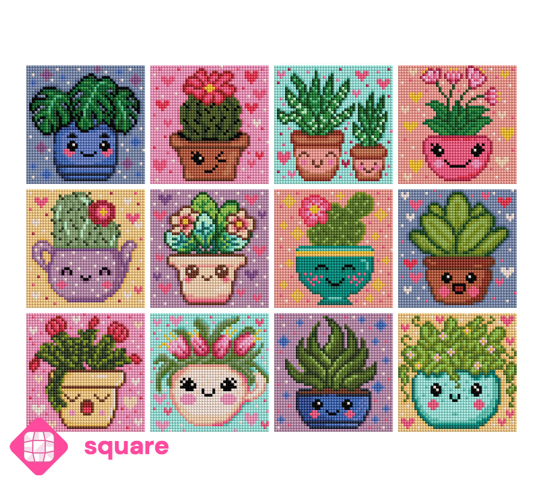 Diamond Painting - cearat.com Design - Mini Set Plant friends