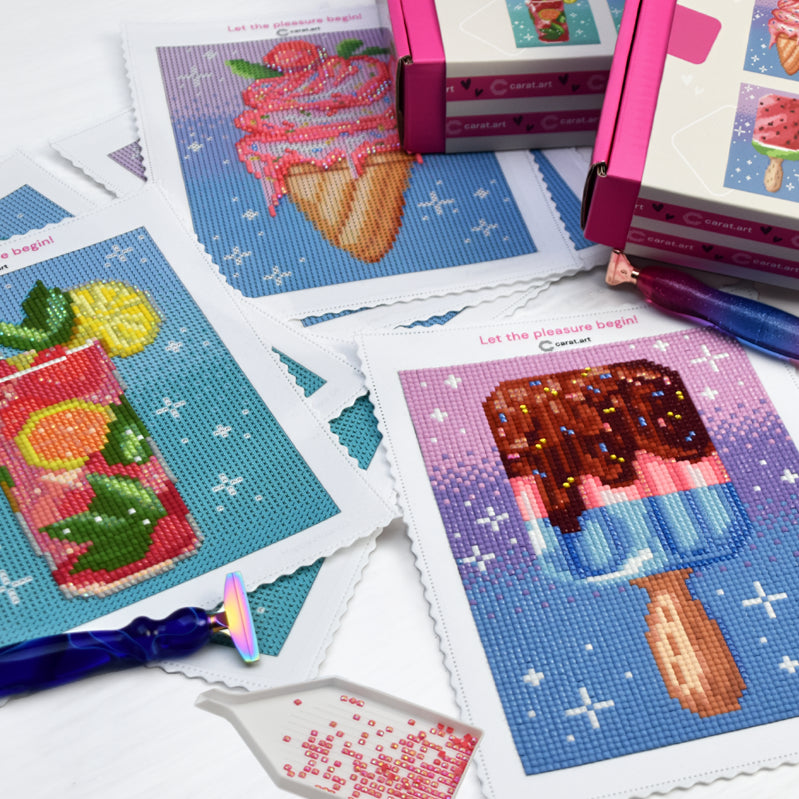 Kleine Diamond Painting Projekte wie cearat.com Midi Sets mit glitzernden Details durch viele Sondersteine